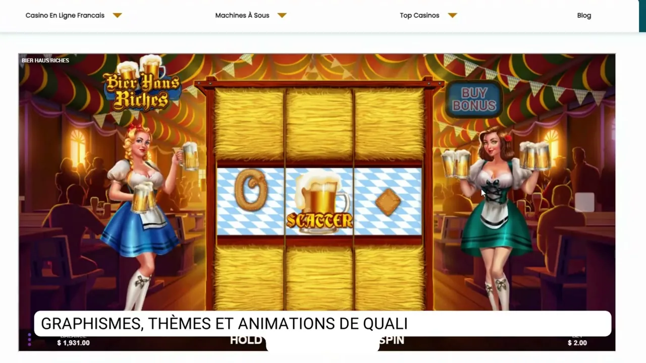 Écran affichant le RTP et la volatilité d'une machine à sous