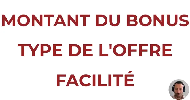 Bonus de bienvenue — aperçu